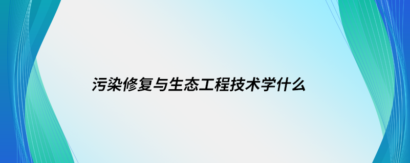 污染修復與生態(tài)工程技術學什么