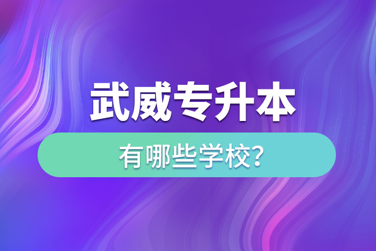 武威專(zhuān)升本有哪些學(xué)校？
