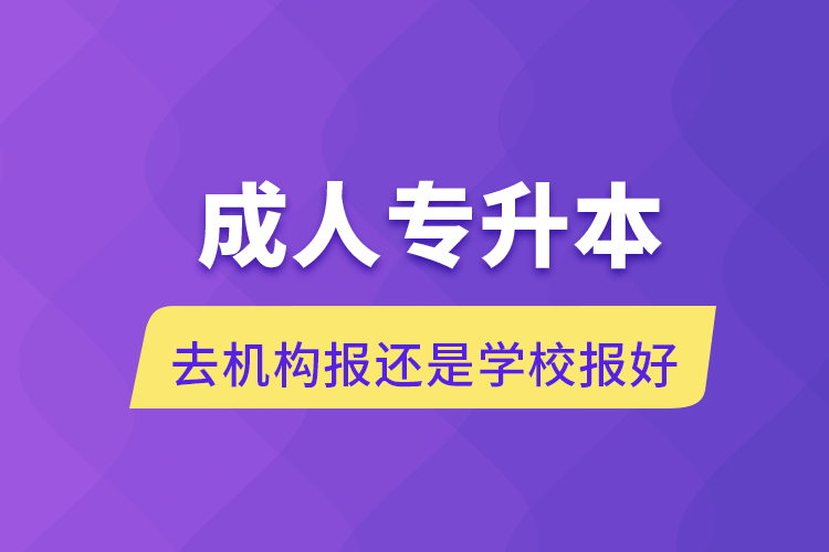 成人專升本去機(jī)構(gòu)報還是學(xué)校報好