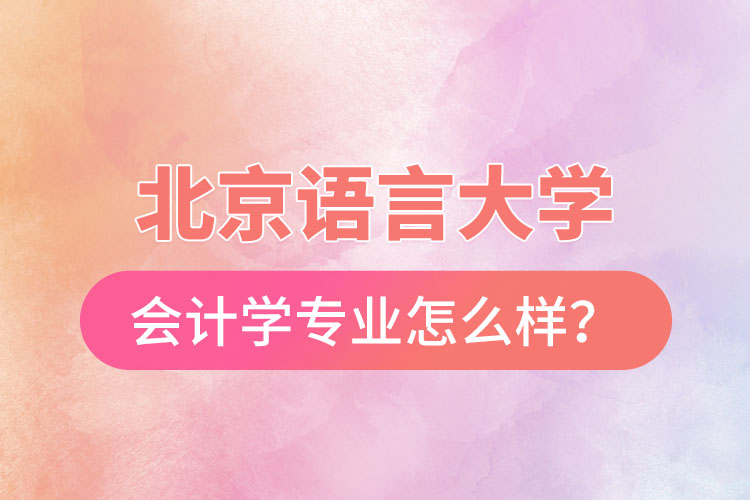 北京語言大學會計學專業(yè)怎么樣？