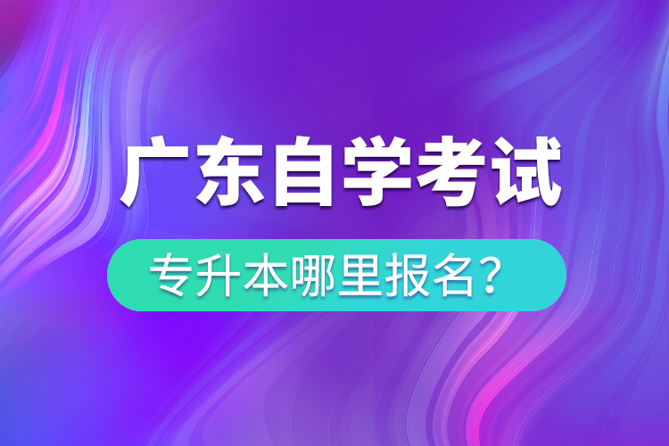 廣東自學考試專升本哪里報名