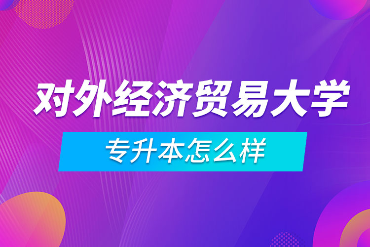 對外經濟貿易大學專升本怎么樣
