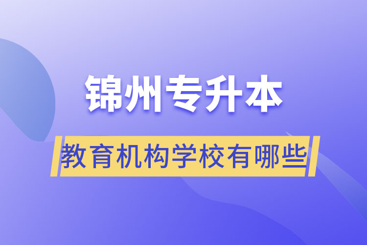 錦州專升本教育機構(gòu)學(xué)校有哪些