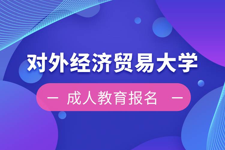 對外經(jīng)濟貿(mào)易大學(xué)成人教育報名