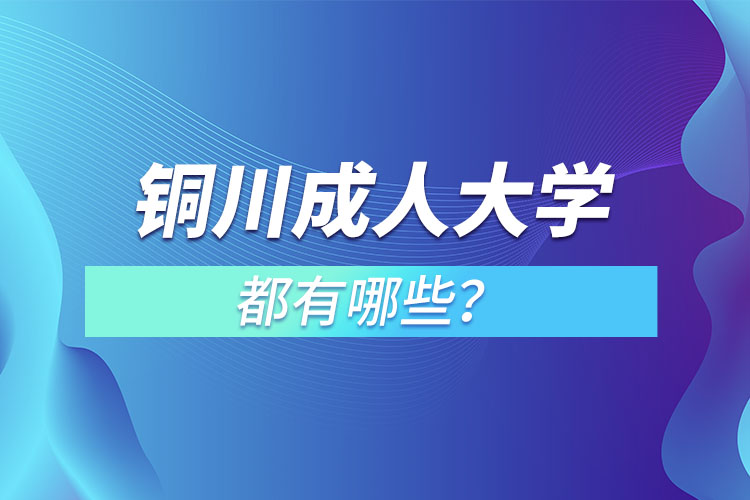 銅川成人大學(xué)都有哪些？