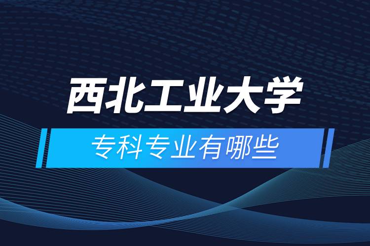 西北工業(yè)大學(xué)?？茖I(yè)有哪些