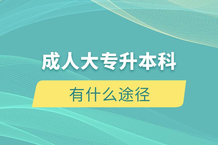成人大專(zhuān)升本科有什么途徑
