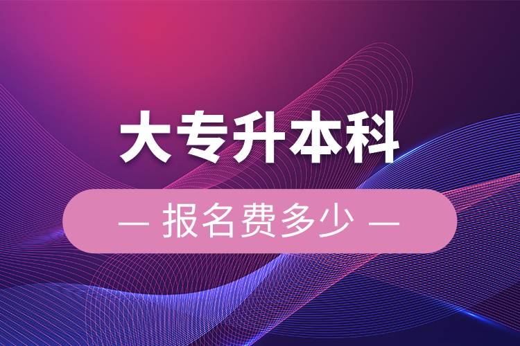 大專(zhuān)升本科報(bào)名費(fèi)多少