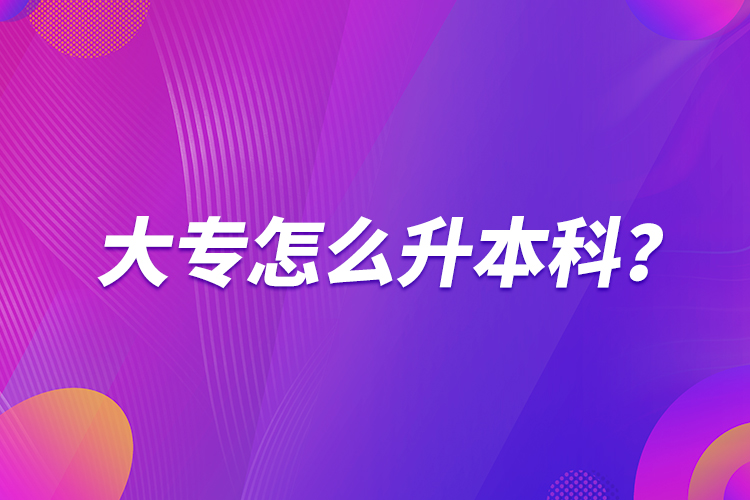 大專怎么升本科？