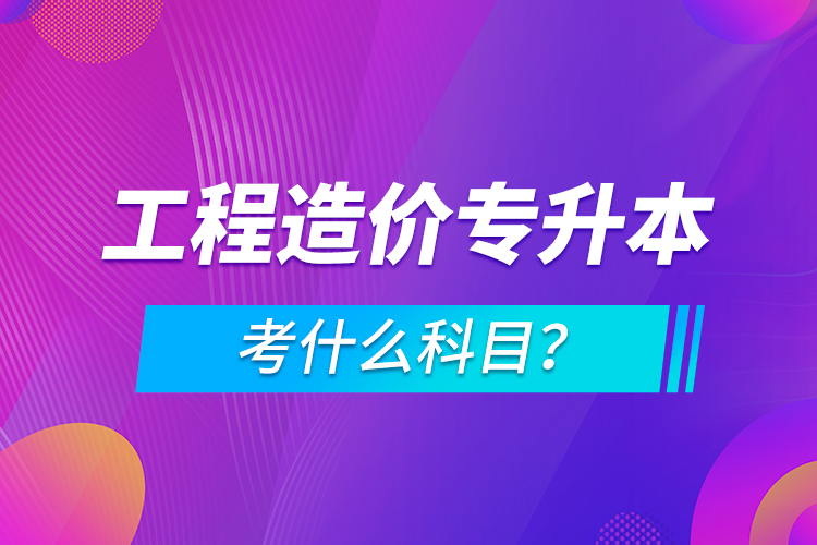 工程造價專升本考什么科目？
