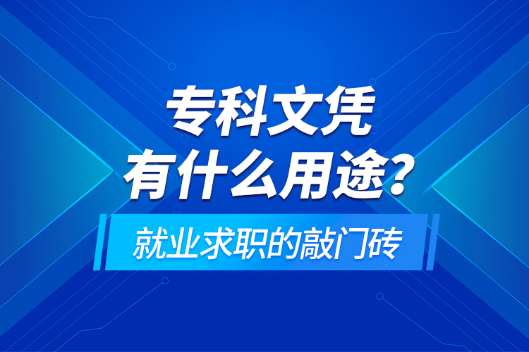 ?？莆膽{有什么用途？就業(yè)求職的敲門磚
