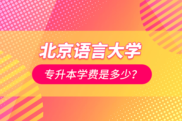 北京語(yǔ)言大學(xué)專升本學(xué)費(fèi)是多少？