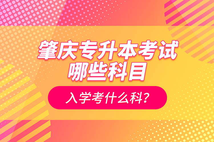 肇慶專升本考試哪些科目？入學(xué)考什么科？