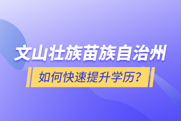 文山壯族苗族自治州如何快速提升學歷？