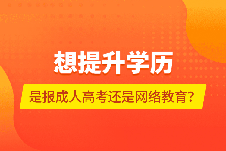 想提升學歷，是報成人高考還是網(wǎng)絡(luò)教育？
