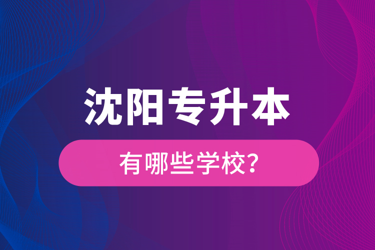 沈陽(yáng)專(zhuān)升本有哪些學(xué)校？
