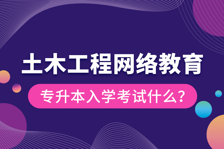 土木工程網(wǎng)絡(luò)教育專升本入學(xué)考試什么？