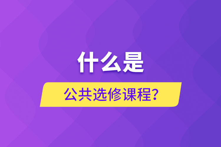 什么是公共選修課程？