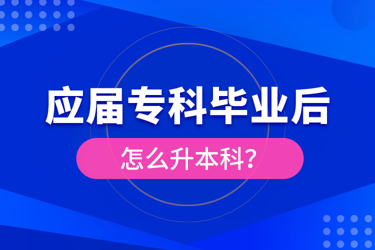 應(yīng)屆專科畢業(yè)后怎么升本科？