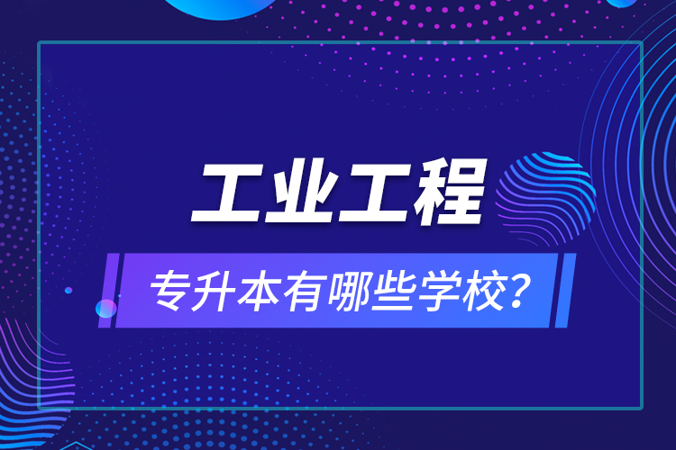 工業(yè)工程專升本有哪些學校？