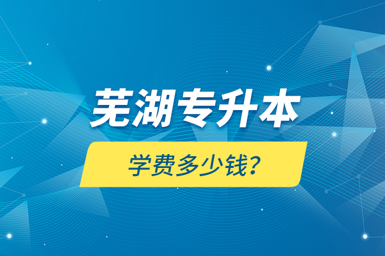 蕪湖專升本學費多少錢？