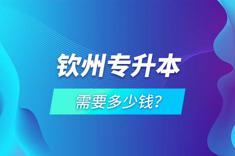 欽州專升本需要多少錢？