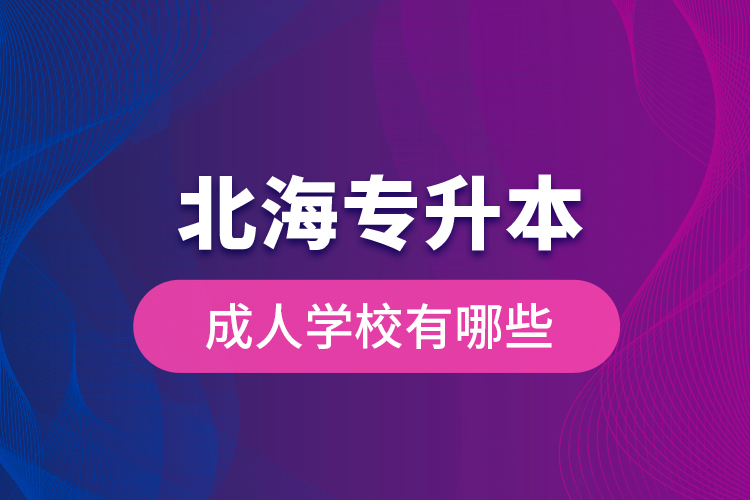 北海專升本成人學(xué)校有哪些？