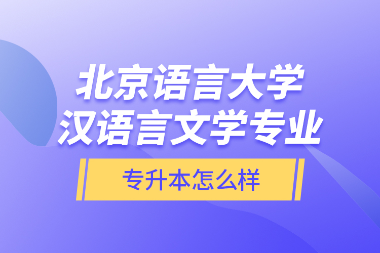 北京語言大學(xué)漢語言文學(xué)專業(yè)專升本怎么樣？