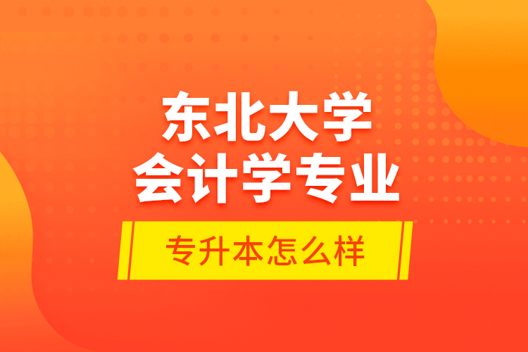 東北大學(xué)會計學(xué)專業(yè)專升本怎么樣？