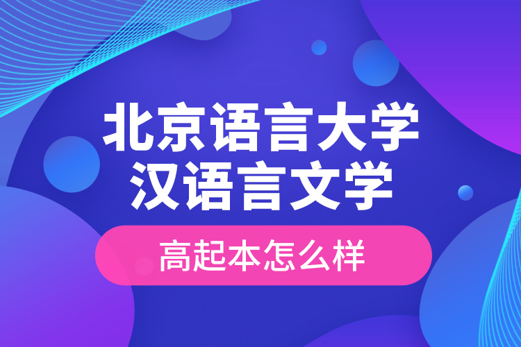 北京語言大學漢語言文學高起本怎么樣？