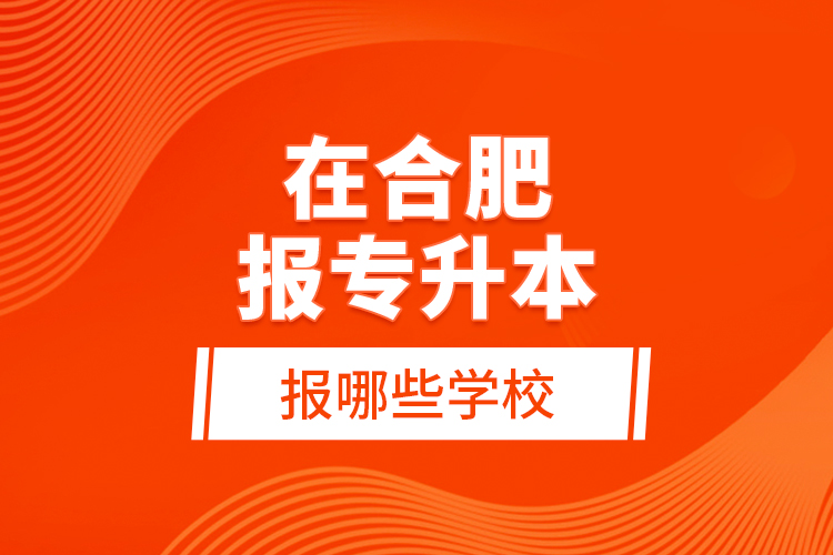 在合肥報專升本報哪些學校？