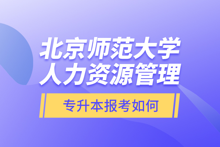 北京師范大學(xué)人力資源管理專升本報(bào)考如何？