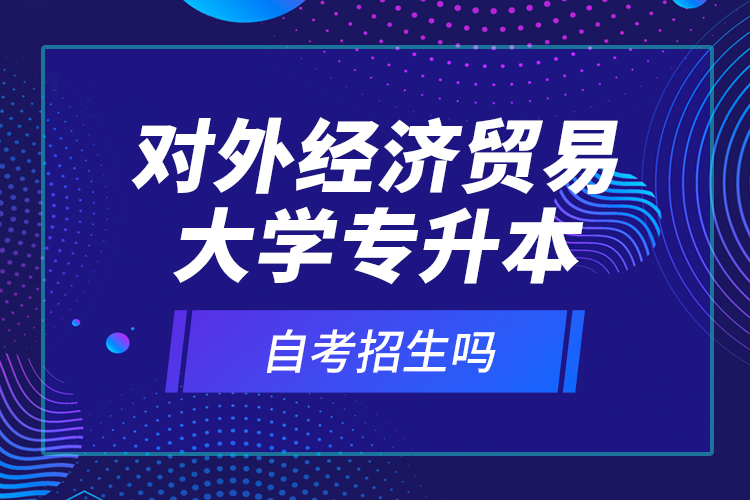 對外經(jīng)濟貿(mào)易大學(xué)專升本自考招生嗎？