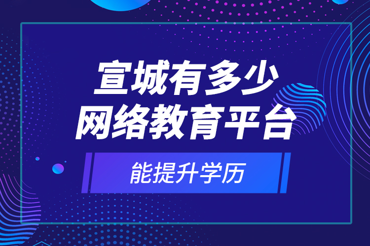 宣城有多少網(wǎng)絡(luò)教育平臺(tái)能提升學(xué)歷？