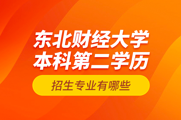 東北財經大學本科第二學歷招生專業(yè)有哪些？