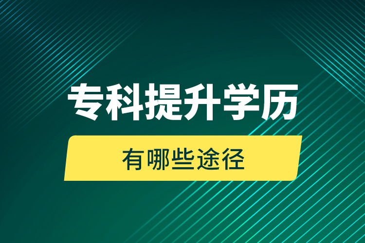 ?？铺嵘龑W(xué)歷有哪些途徑